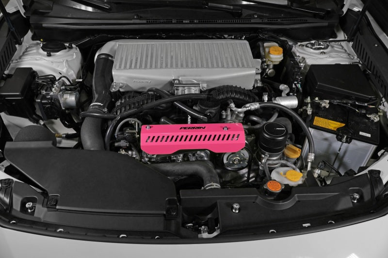 PERRIN 22-23 Subaru WRX Pulley Cover (Short Version - Works w/AOS System) - Hyper Pink