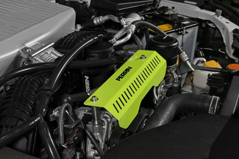 PERRIN 22-23 Subaru WRX Pulley Cover (Short Version - Works w/AOS System) - Neon Yellow
