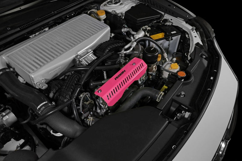 PERRIN 22-23 Subaru WRX Pulley Cover (Short Version - Works w/AOS System) - Hyper Pink