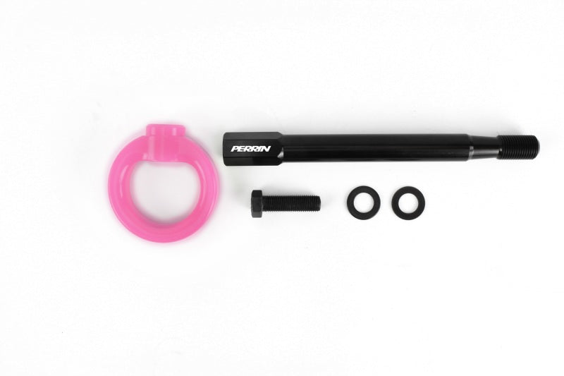 PERRIN 08-14 Subaru WRX/STI Tow Hook Kit (Front) - Hyper Pink