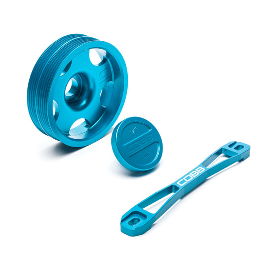 Cobb 02-14 Subaru WRX / 04-14 Subaru STi Main Pulley/Oil Cap/Battery Tie Down Package - Teal