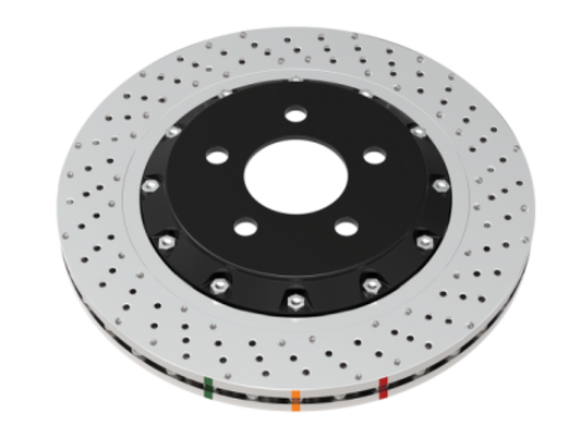 DBA 13-20 Lexus GS350 F Sport RWD Front 5000 Series Cross Drilled Rotor w/Black Hat