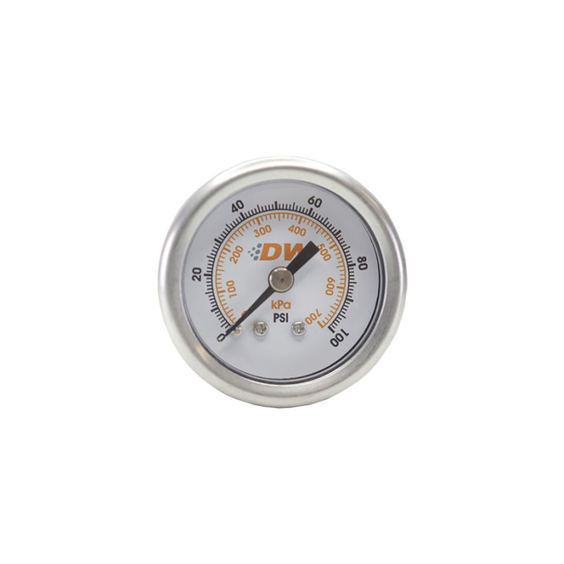 DeatschWerks 0-100 PSI 1/8in NPT Mechanical Fuel Pressure Gauge 1.5in Diameter Black Housing
