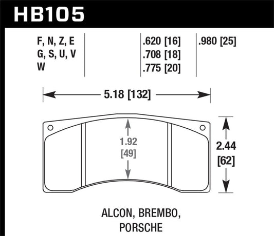 Hawk 16mm Brembo Blue 9012 Race Brake Pads