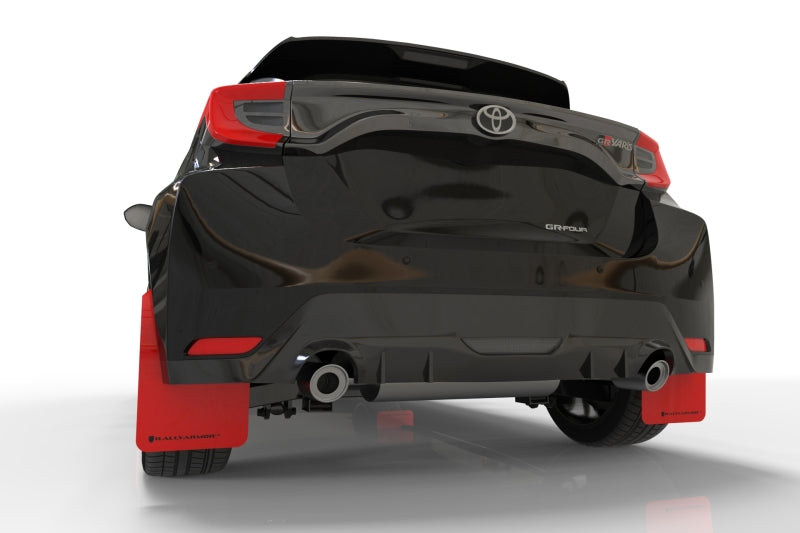 Rally Armor 20-22 Toyota GR Yaris Hatchback Red Mud Flap w/ Black Logo