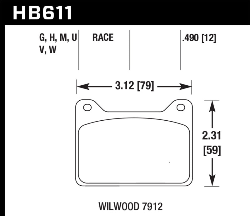 Hawk Wilwood 7912 Black Brake Pads